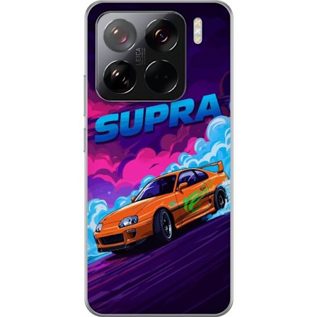 Kompatibelt Mobildeksel til Xiaomi 15 Pro Toyota Supra i drift med neonfarget røyk, fartfølelse og nattlig gatebilløpmiljø