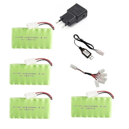 8.4v 2400mah Ni-mh Batteri + 8.4v USB Ladersett For RC Lekebil Båt Tank Tog Våpen Del Nimh Aa 8.4v Oppladbar Batteripakke