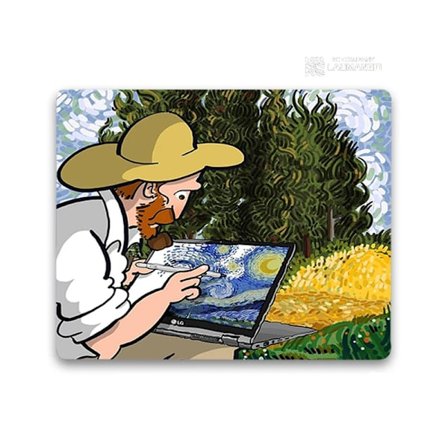 Liten musmatta tecknad Van Gogh Illustration PC Gamer-skåp Tangentbord Skrivbordsmatta Datorspelstillbehör Musmatta Animemattor ZY003222 40x50cm