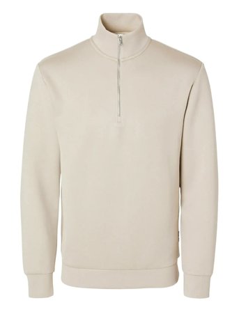 Slhemanuel Soft Zip High Neck Sweat Noos Cream Selected