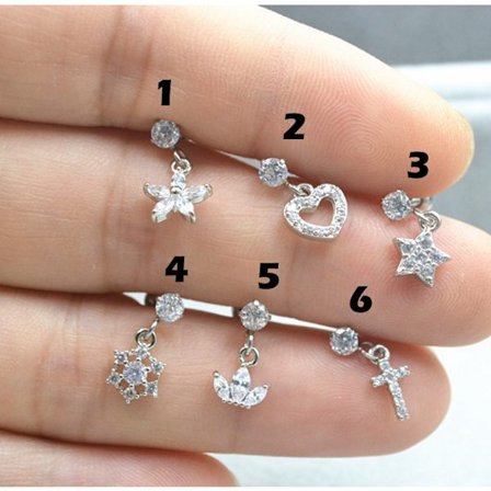 Tragus Piercing Ørestik CZ