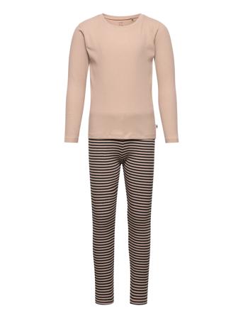 Set Top Leggings Rib Y D Pyjamassæt Beige Lindex