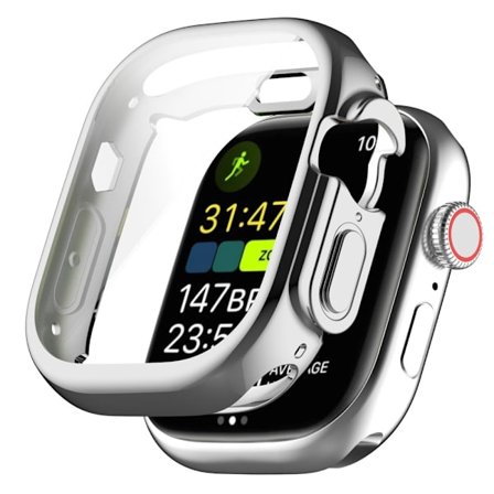Apple Watch Ultra 49mm:n hopeanvärinen TPU-kotelo