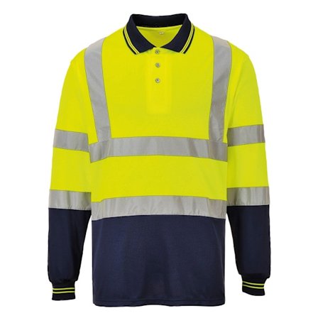 Portwest Hi-Vis Tvåfärgad Långärmad Pikétröja XL Gul/