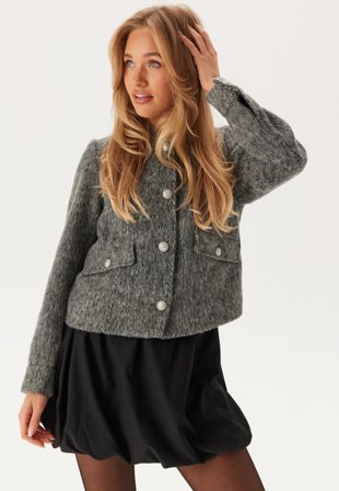 VILA Vichichi L/S SHORT JACKET SHOR Medium Grey Melange Tøj
