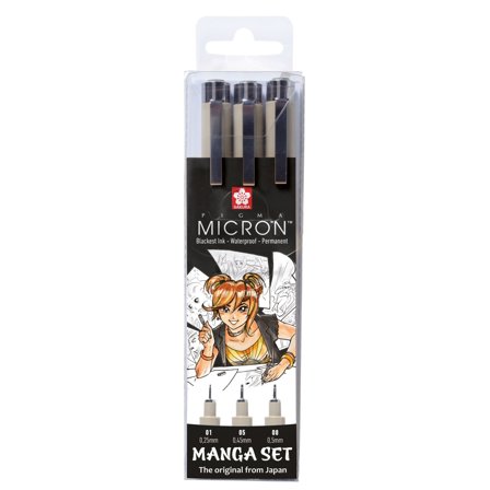 Sakura Manga Pigma Micron Black 3-set