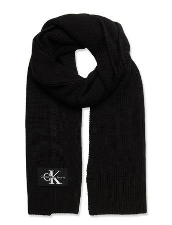Monologo Patch Scarf Accessories Scarves Winter Scarves Sort Calvin Klein