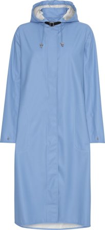 Ilse Jacobsen Women's Long Raincoat Detachable Hood Women rain jackets Blue 40