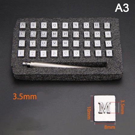 36 kpl Teräksinen Aakkoskirjain Numero nahka Leima Rei'itys Set Leat