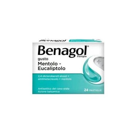Benagol Antisettico per Bocca e Gola 24 Pastiglie Mentolo e