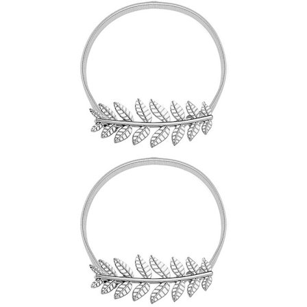 [2-pack] Metallfjäderbelastad gardinhållare passar de flesta gardiner och är enkel att använda silver