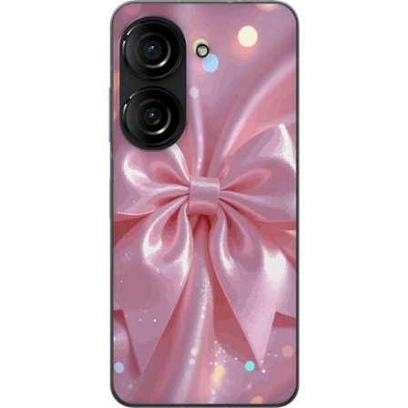 Yhteensopiva Puhelinkuori Asus Asus Zenfone 10 Vaaleanpunainen satiininauha - Elegantti hohtava nauha valotehosteilla