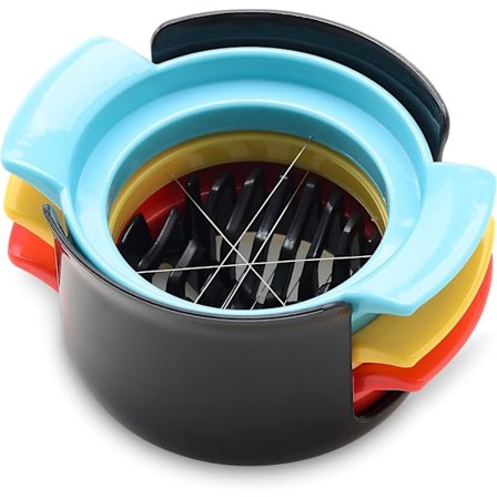 Kokt äggskärare, uppgraderad 3 i 1 multifunktionell äggskärare, Str
