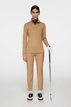J.Lindeberg - Golf - Lauryn Quarter Zip Mid Layer - Brown - Woman - M