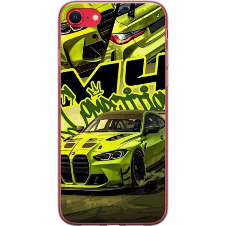 Yhteensopiva Puhelinkuori Apple iPhone 8 Bluey-perhe iloisessa piirrostyyliä kukkaisella taustalla ja leikkisällä väripaletilla