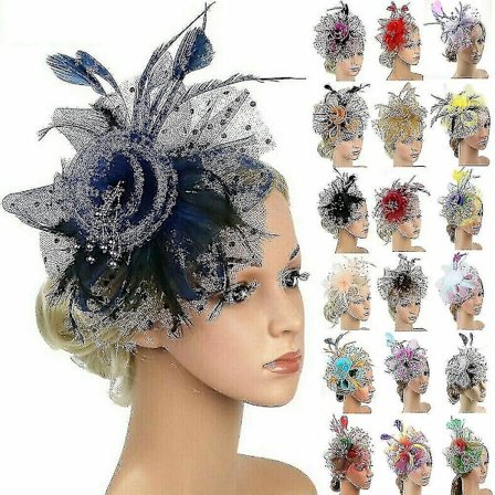Fjærhår Fascinator Alice Hårbøyle Klemme Dame Bryllup Royal Ascot Races-Perfekt Oransje_MGF