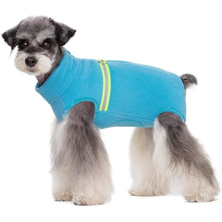 Polar Fleece Frakke til Hunde, Helkropsjakke, Hunde Onesie Med D Ring Reflekterende Jumpsuit