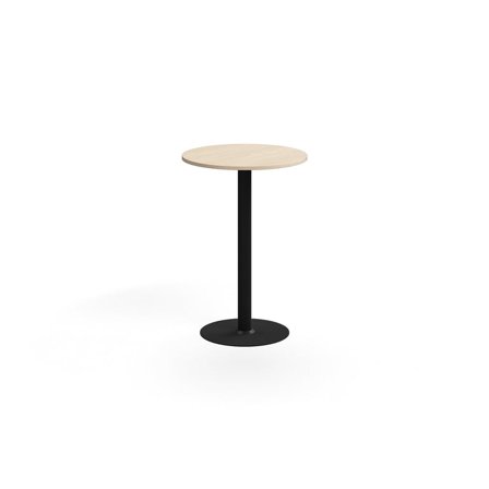 Barový stůl ALVA, Ø700x1000 mm, vysokotlaký laminát, černá/bříza