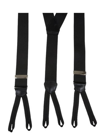 Portia 1924 Suspenders Textile Ends - Black - ONE SIZE