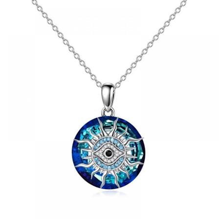Paha silm kaulakoru 925 sterling hopeaa Hamsa k si/aurinko/Rakastan sinua 100 kielell kaulakoru Paha silm riipus korut lahjat naisille tyt lle