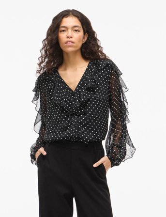 Vila Viharley L/S Top - Black - 40