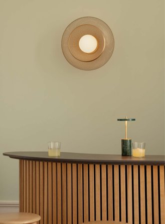 Faraday vegglampe/taklampe Ø45 - børstet messing