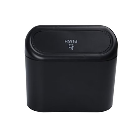 Sort lille skraldespand til bil, skraldespand til bil med låg, vandtæt bil