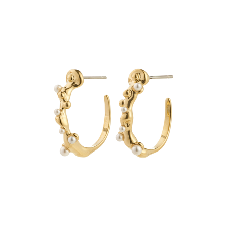 MATCH - Hadley Earrings Gold-Plated - Pilgrim - Str. ONESIZE - Dame - Tilbehør - Gul - 92% resirkulert messing, 4% glass, 3% resirkulert rustfritt 