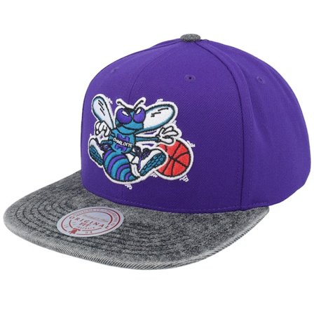 Mitchell & Ness - Púrpura snapback Gorra - Charlotte Hornets Denim Patchwork Hwc Purple/Black Snapback @ Hatstore