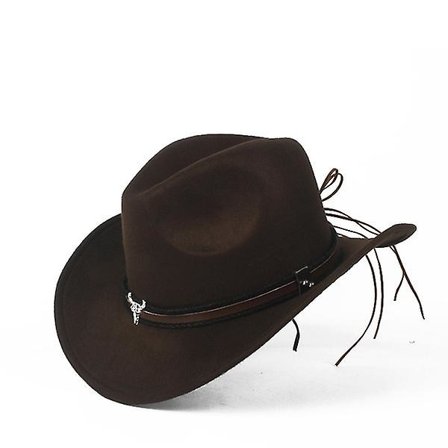 Uld Western Cowboy Hat Sombrero Kaffe Dame