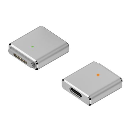 USB C til Mag3 PD100W konverteradapter til Book Pro/Air med LED-indikatorlys