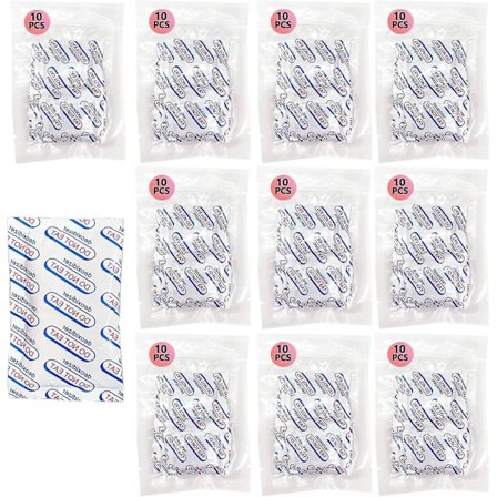Syreabsorbere til fødevareopbevaring 200cc, 100 stk. O2-absorbere Fødevarekvalitet til Mylar-poser, Konservering, Mel, Hvede, Havregryn og Frø...