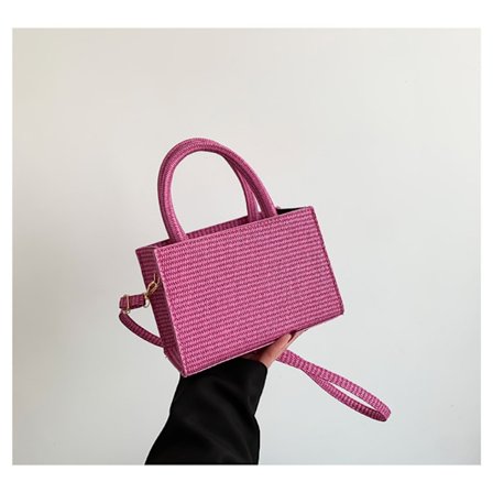 Axelväska Väska i vävt mönster ROSE RED