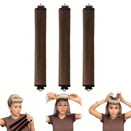 3 stk., Jumbo-stænger til store krøller, krøllesæt til håret uden varme, krøller natten over, skumruller til stort hår