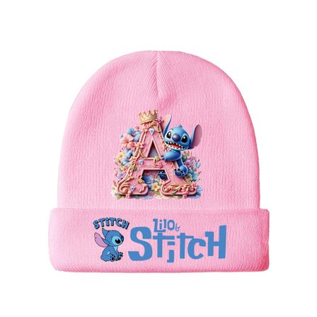 Disney Stitch Bokstav A-Z Trykkdesign Dame Lue, Elastisk Løs Passform, Høst/Vinter Varm Unisex Hatt, Lett og [DB]