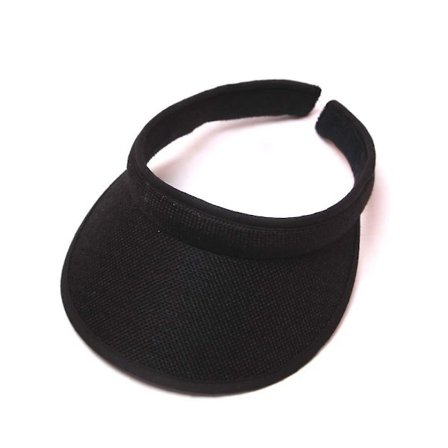 Dame Solskjerm Hat Bred Bremm Tvill Sommer Uv Beskyttelse Solid Clip On Visors For Sports Tennis Strand Basseng(Svart)