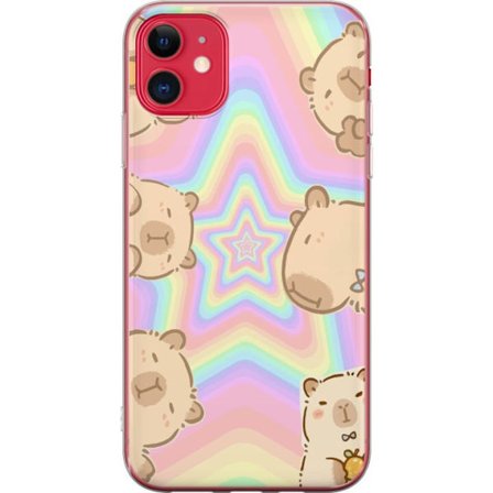 Kompatibelt Mobilskal till Apple Apple iPhone 11 Kawaii Capybara Galaxy Söt Anime Djur Rymdmotiv Kawaii Trend Present TikTok Design