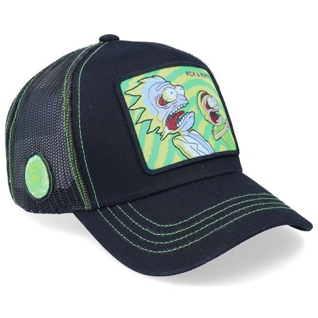 Capslab - Black trucker Czapka Z Daszkiem - Rick & Morty Black Trucker @ Hatstore