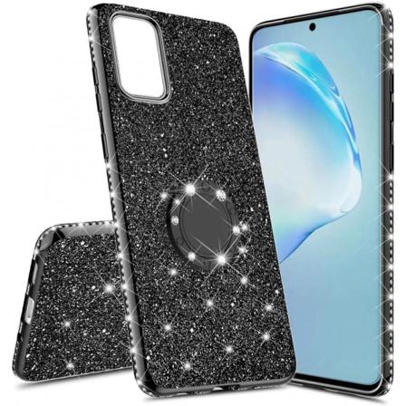 Samsung A72 4g/5g Stötdämpande Skal Med Ringhållare Strass Rosenguld