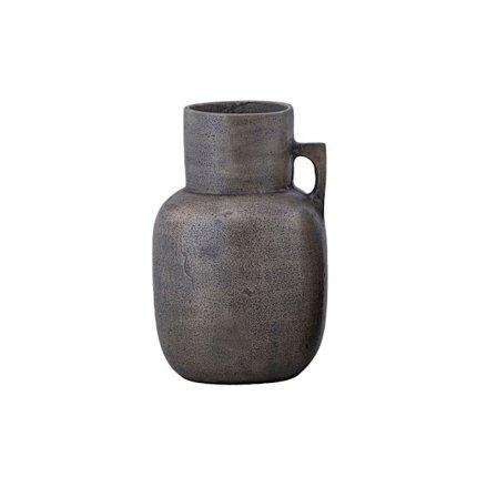 Aluminiumsvase, 20x20x31cm, grå antik finish