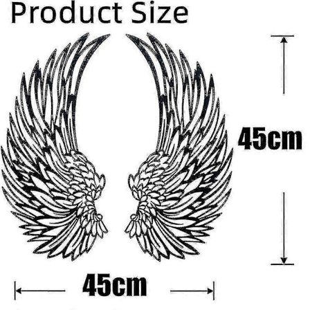 Metall Ängelvingar Väggdekoration Med Lampor, Hängande Metall Ängelvingar Väggdekor