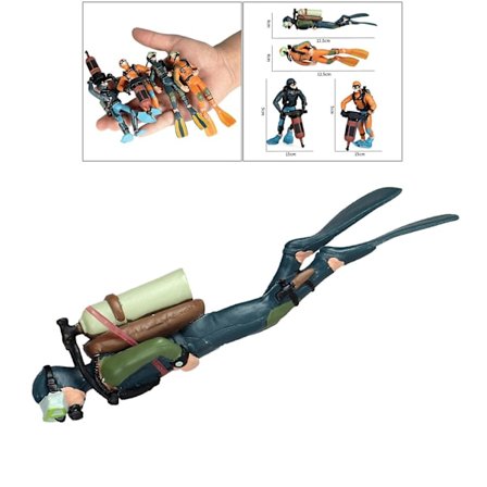 Miniatyr Dykker Figur Havmodell Eventyr Dekor Akvarium Tilbehør Stil 4