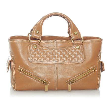 Celine Vintage, Pre -owned Boogie Leather Handbag Bruin, Dames, Maat:ONE Size