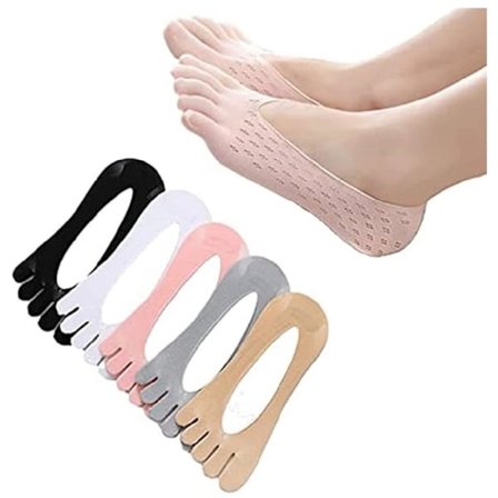 5 par - Fem-tå sokker - Ortopediske kompresjonssokker - Usynlige fem-tå sokker