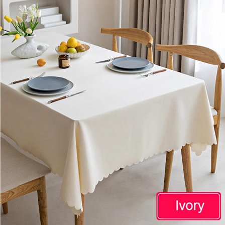 Vandtæt dug nordisk bomuld og linned dug japansk stil ensfarvede duge til spisebord sofabord elfenben