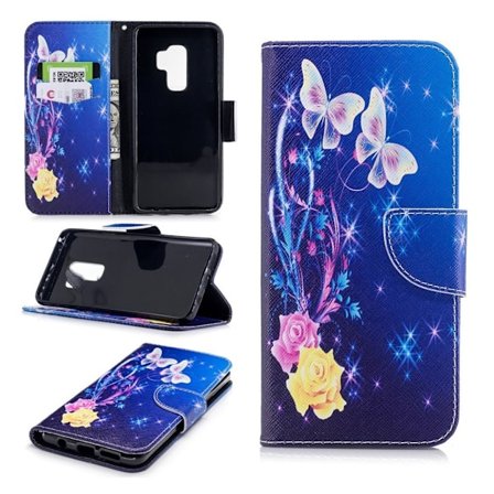 Butterfly läder Samsung Galaxy S9 Plus fodral - Flerfärgad