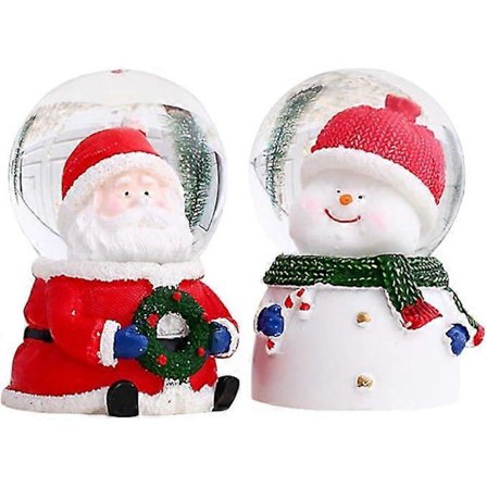 2 st julsnöbollar för barn, julklappar, jultomten snöboll, vattenboll, juldekoration för skrivbord (FMY)