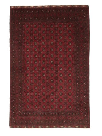 Afghan Fine Matta Orientalisk Svart/Mörkröd (Ull, Afghanistan)