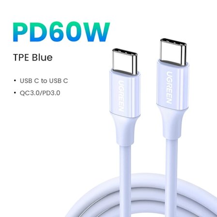 UGREEN USB C-kabel PD60W Snabbladdningskabel för iPhone 16 15 Snabbladdande datakabel