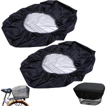 Cykellådsskydd, 2 stycken, Korgskydd, Cykelkorg, Vattentätt cykellådsskydd, Utsträckt storlek 70*80cm, Regntät främre korg, Svart